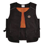 Chill-Its 6260 Lightweight Phase Change Cooling Vest with Packs, Cotton/Poly, 2X-Large/3X-Large, Black