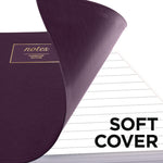 Jewel Tone Notebook with Gold Twin-Wire Binding, 1-Subject, Wide/Legal Rule, Jewel Tone Purple Cover, (80) 9.5 x 7.25 Sheets