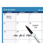 30/60-Day Undated Horizontal Erasable Wall Planner, 48 X 32, White/blue Sheets, Undated