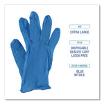 395 Series Disposable General-Purpose Nitrile Gloves, Powder-Free, X-Large, 5 mil Thick, 9.5" Long, Blue, 100/BX, 10 BX/CT