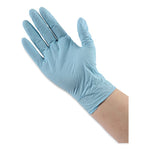 Disposable Examination Nitrile Gloves, Powder-Free, Large, 5 mil Thick, 9.5" Long, Blue, 100/Box, 10 Boxes/Carton