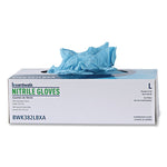 Disposable Examination Nitrile Gloves, Powder-Free, Large, 5 mil Thick, 9.5" Long, Blue, 100/Box, 10 Boxes/Carton