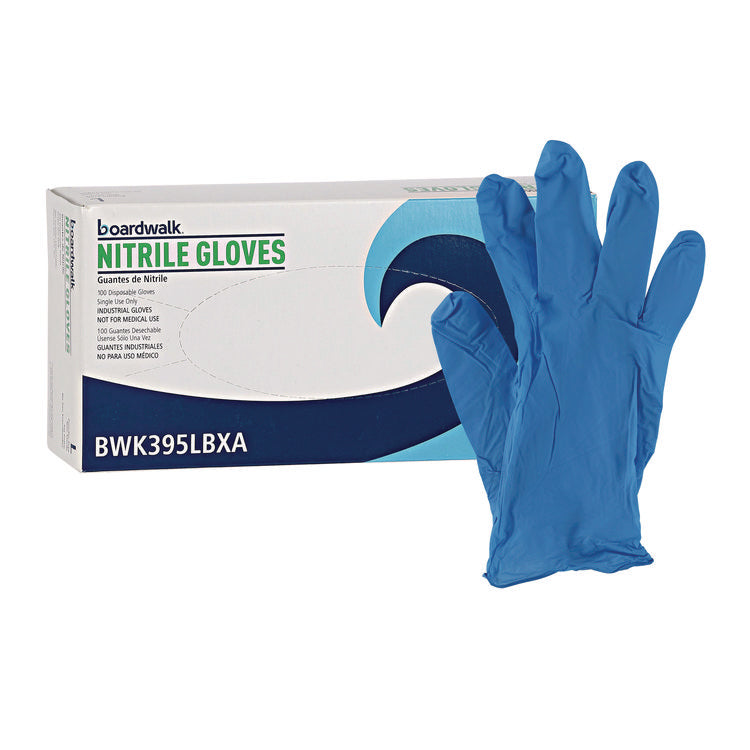 395 Series Disposable General-Purpose Nitrile Gloves, Powder-Free, Large, 5 mil Thick, 9.5" Long, Blue, 100/Box