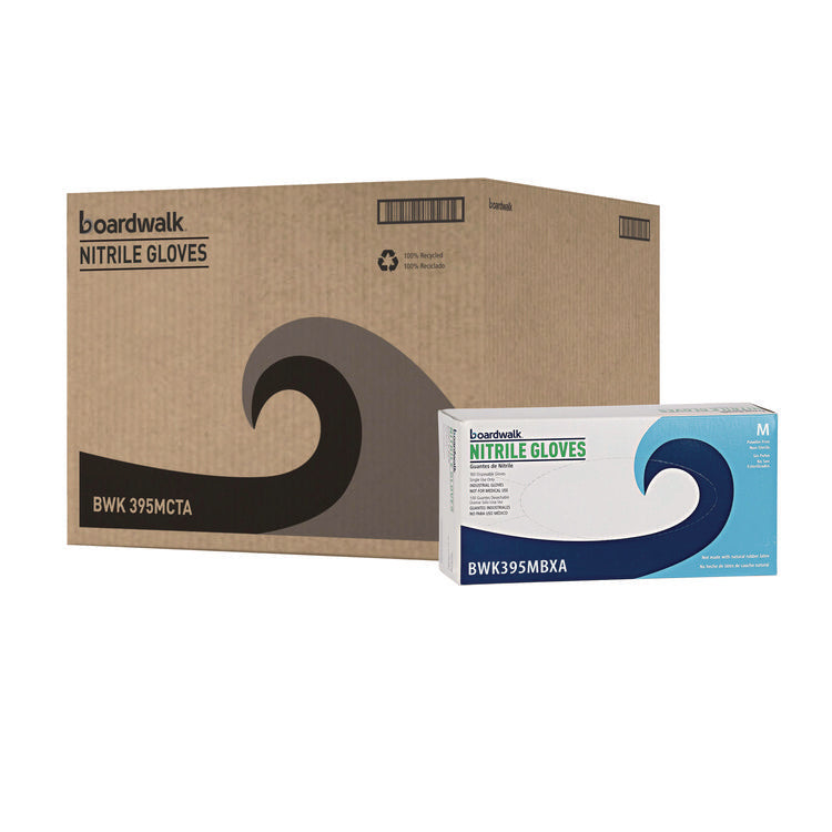 395 Series Disposable General-Purpose Nitrile Gloves, Powder-Free, Medium, 5 mil Thick, 9.5" Long, Blue, 100/Box, 10 Boxes/CT