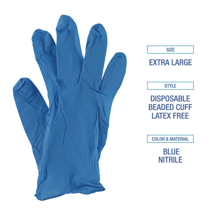 395 Series Disposable General-Purpose Nitrile Gloves, Powder-Free, X-Large, 5 mil Thick, 9.5" Long, Blue, 100/Box