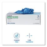 395 Series Disposable General-Purpose Nitrile Gloves, Powder-Free, X-Large, 5 mil Thick, 9.5" Long, Blue, 100/BX, 10 BX/CT