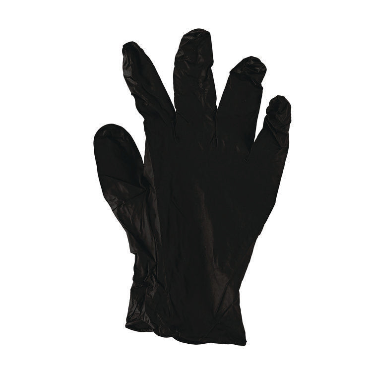 396 Series Disposable General-Purpose Nitrile Gloves, Powder-Free, Large, 4.4 mil Thick, 9.5" Long, Black, 100/Box
