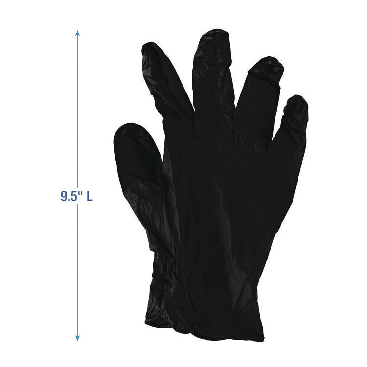 396 Series Disposable General-Purpose Nitrile Gloves, Powder-Free, X-Large, 4.4 mil Thick, 9.5" Long, Black, 100/BX, 10 BX/CT