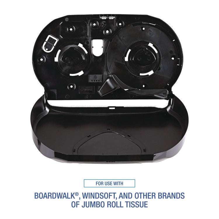 Jumbo Twin Toilet Tissue Dispenser, 20.25 x 6 x 12.25, Black
