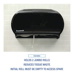 Jumbo Twin Toilet Tissue Dispenser, 20.25 x 6 x 12.25, Black