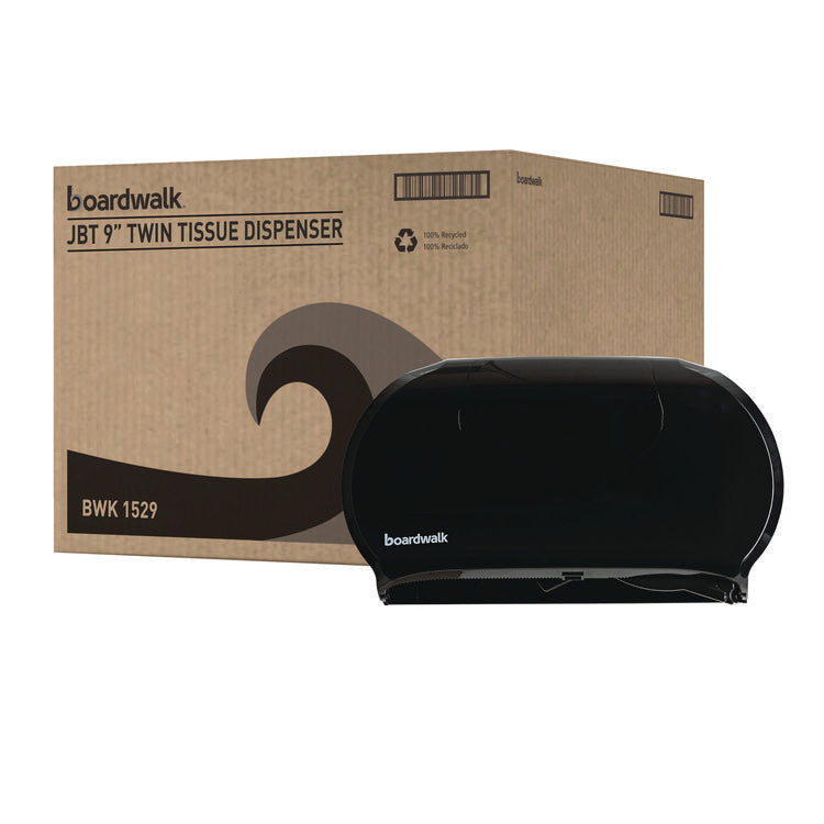 Jumbo Twin Toilet Tissue Dispenser, 20.25 x 6 x 12.25, Black