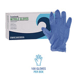 380 Series Disposable General-Purpose Nitrile Gloves, Powder-Free, Small, 4 mil Thick, 18" Long, Blue, 100/Box