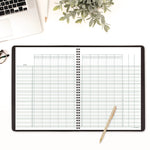 Undated Class Record Book, Nine To 10 Week Term: Two-Page Spread (35 Students), 10.88 X 8.25, Black Cover