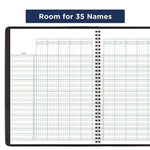 Undated Class Record Book, Nine To 10 Week Term: Two-Page Spread (35 Students), 10.88 X 8.25, Black Cover