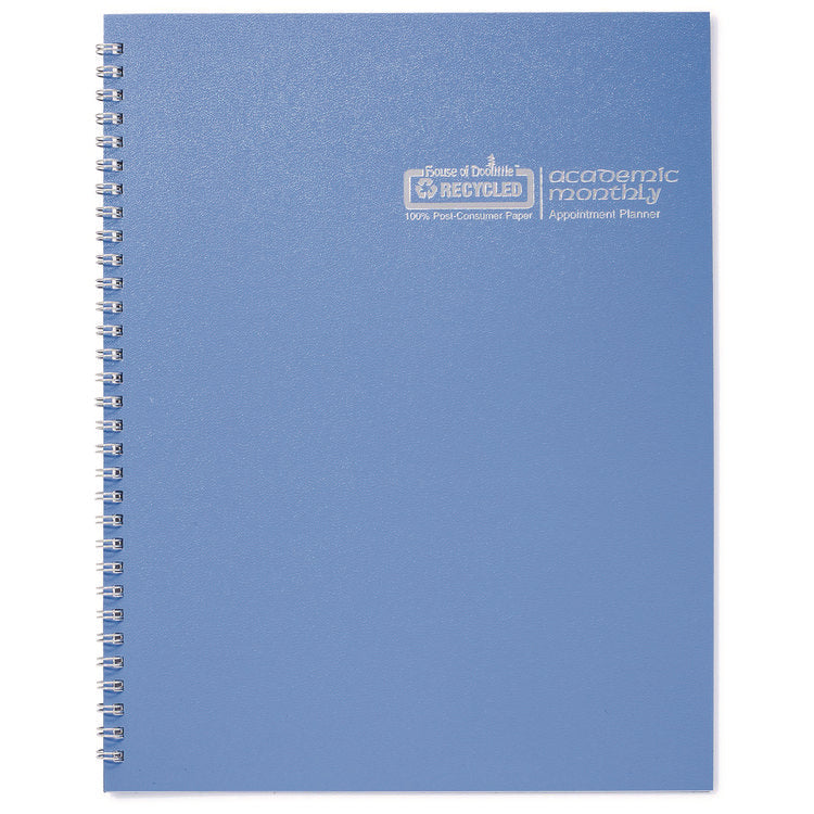 Recycled Academic Year Illustrated Monthly Planner, 10 x 7, Light Blue Cover, 12-Month (July to June): 2025 to 2026