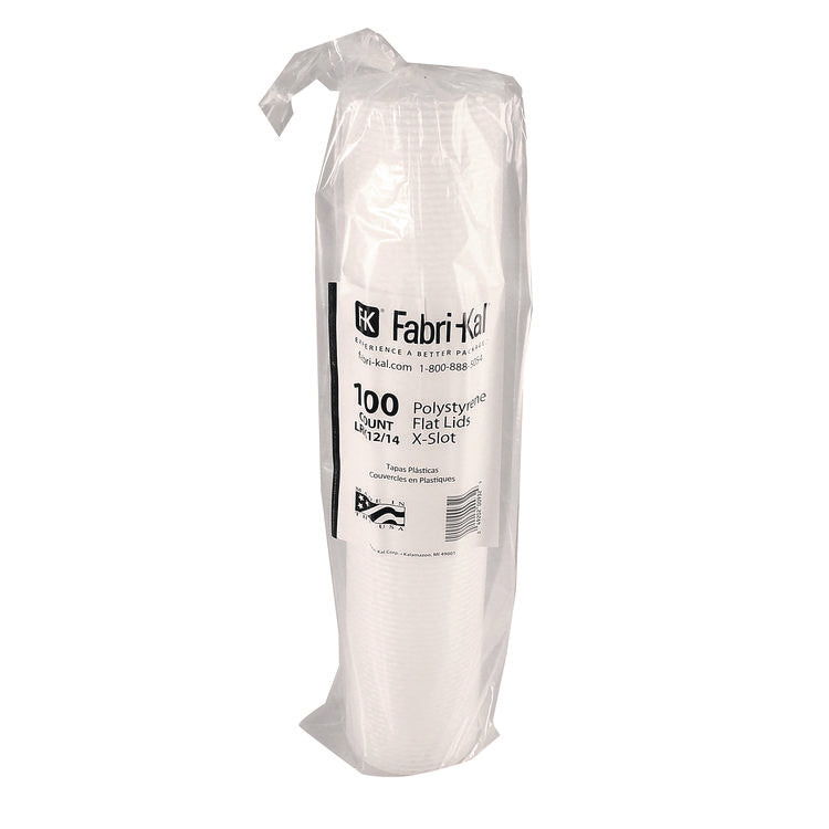 Kal-Clear/Nexclear Drink Cup Lids, Flat, X-Style Straw Slot, Fits 12 oz to 14 oz Cold Cups, Plastic, Translucent, 1,000/CT