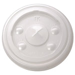 Kal-Clear/Nexclear Drink Cup Lids, Flat, X-Style Straw Slot, Fits 12 oz to 14 oz Cold Cups, Plastic, Translucent, 1,000/CT