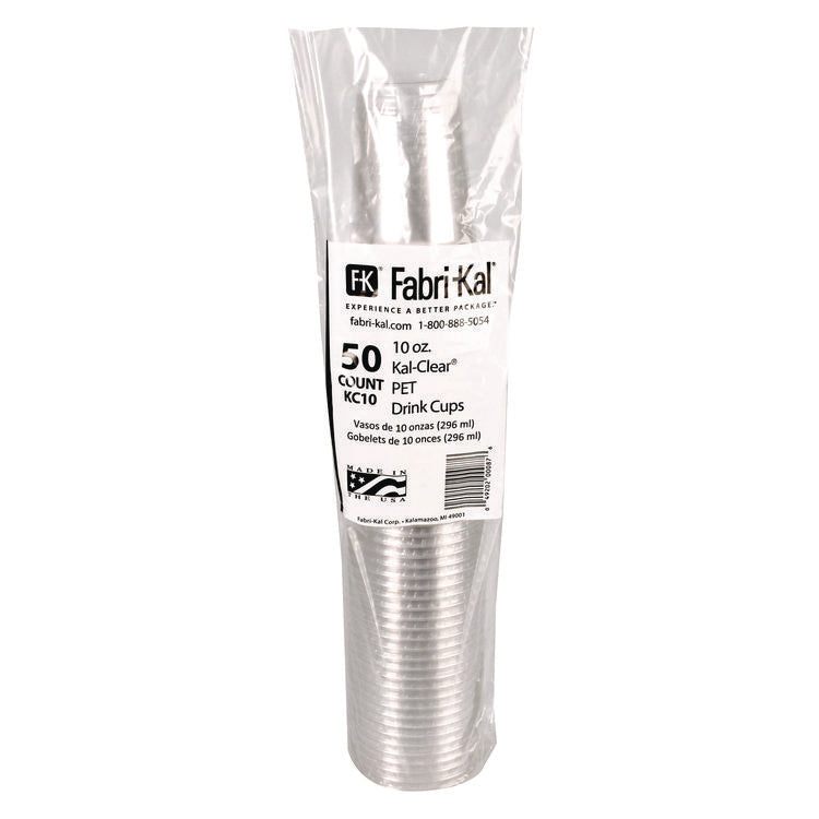Kal-Clear PET Cold Drink Cups, 10 oz, Plastic, Clear, 50/Bag, 20 Bags/Carton