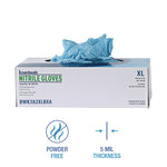 Disposable Examination Nitrile Gloves, Powder-Free, X-Large, 5 mil Thick, 9.5" Long, Blue, 100/Box