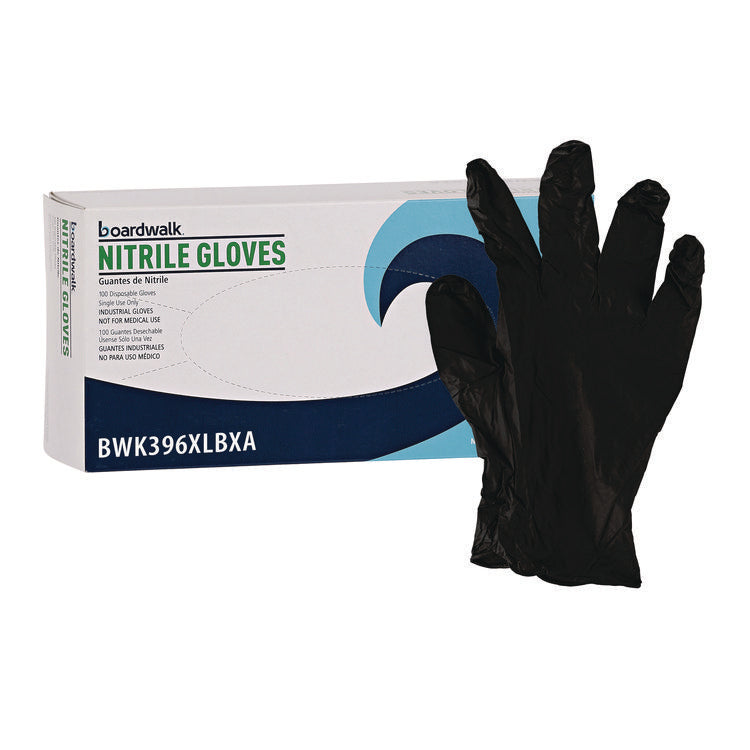 396 Series Disposable General-Purpose Nitrile Gloves, Powder-Free, X-Large, 4.4 mil Thick, 9.5" Long, Black, 100/BX, 10 BX/CT