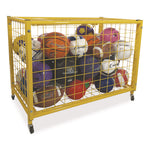 Full Size Lockable Ball Locker, Metal, 132 lb Capacity, 24 x 42 x 29.75, Yellow