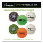Rhino Skin Luminous, Spider and ThermoGrip Dodgeball Set, 6.3" Diameter, Assorted Colors, 6/Set