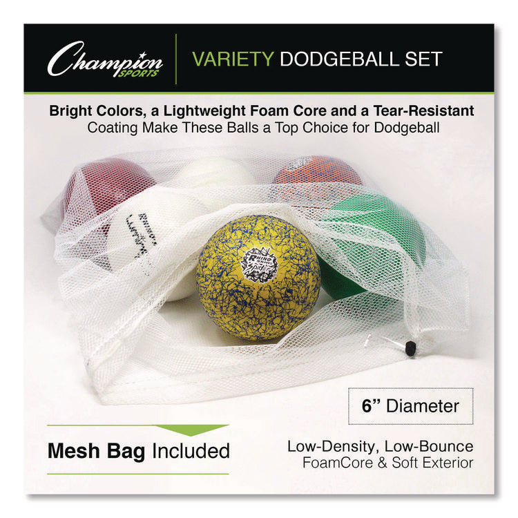 Rhino Skin Luminous, Spider and ThermoGrip Dodgeball Set, 6.3" Diameter, Assorted Colors, 6/Set