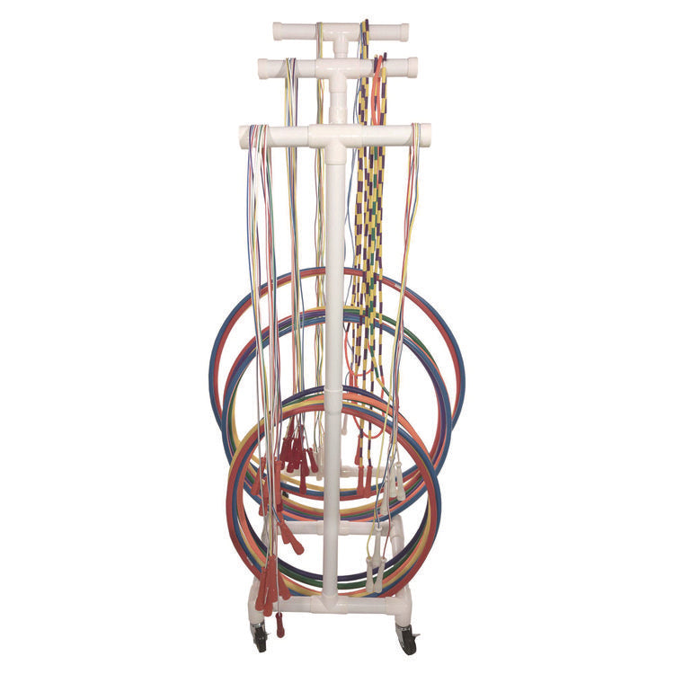 Jump Rope and Hoop Cart, Plastic, 19 x 28 x 69, White