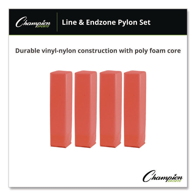 Line and End Zone Pylon Set, 18" x 4" dia, 4/Set