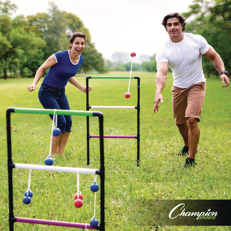 Ladder Ball Game Set, (2) 22" x 37.5" Ladders/(6) Bolas/Carry Bag