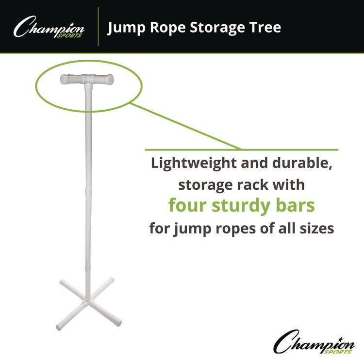 Jump Rope Storage Tree, 25.5" x 25.5" x 68.5", White