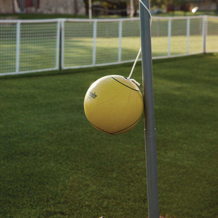 Deluxe Tetherball Tournament Set, Ball/24" Telescopic Poles/102" Cord/Carry Case/Pump/Needle