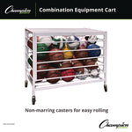 Economy Locking Ball Carrier, Metal, 264 lb Capacity, 23" x 45" x 32", White