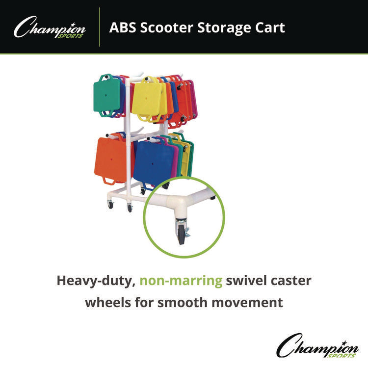 ABS Scooter Storage Cart, Plastic, 176 lb Capacity, 21 x 27 x 54, White