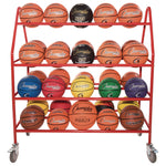 Deluxe Pro Ball Cart, Metal, 176 lb Capacity, 18.5 x 51 x 54, Red