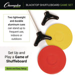 Economy Shuffleboard Set, 15-ft Court, Four 51" Cues, Eight Discs