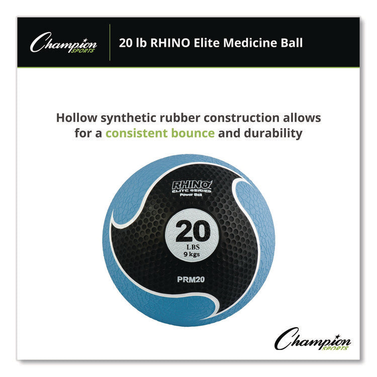 Rhino Elite Medicine Ball, 20 lb, Blue