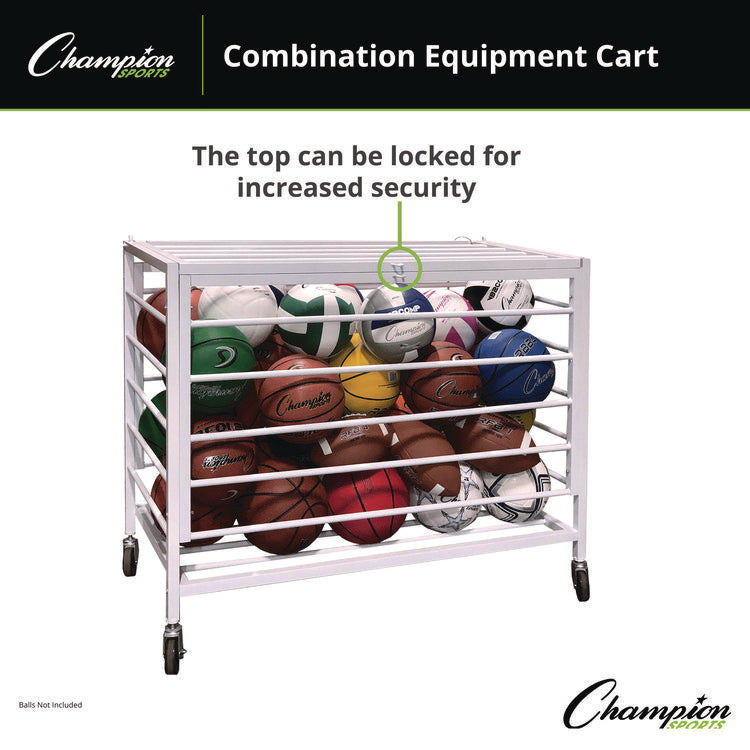 Economy Locking Ball Carrier, Metal, 264 lb Capacity, 23" x 45" x 32", White