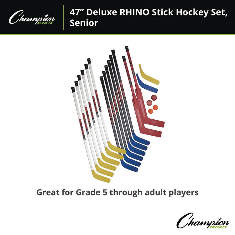 Indoor ABS Floor Hockey Set, 2 Pucks, 14 Sticks