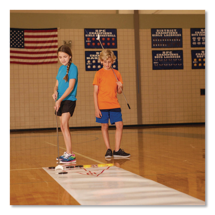 Blacktop Shuffleboard Set, (2) Two-Piece 51" Cues/(8) Discs/Sidewalk Chalk