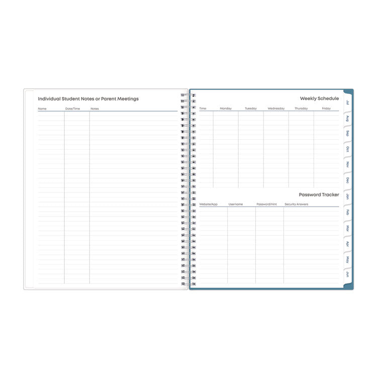 Ditsy Dapple Light CYO Cover Weekly/Monthly Lesson Planner, 2025-2026, Nine Classes, Multicolor Cover, (70) 11 x 8.5 Pages