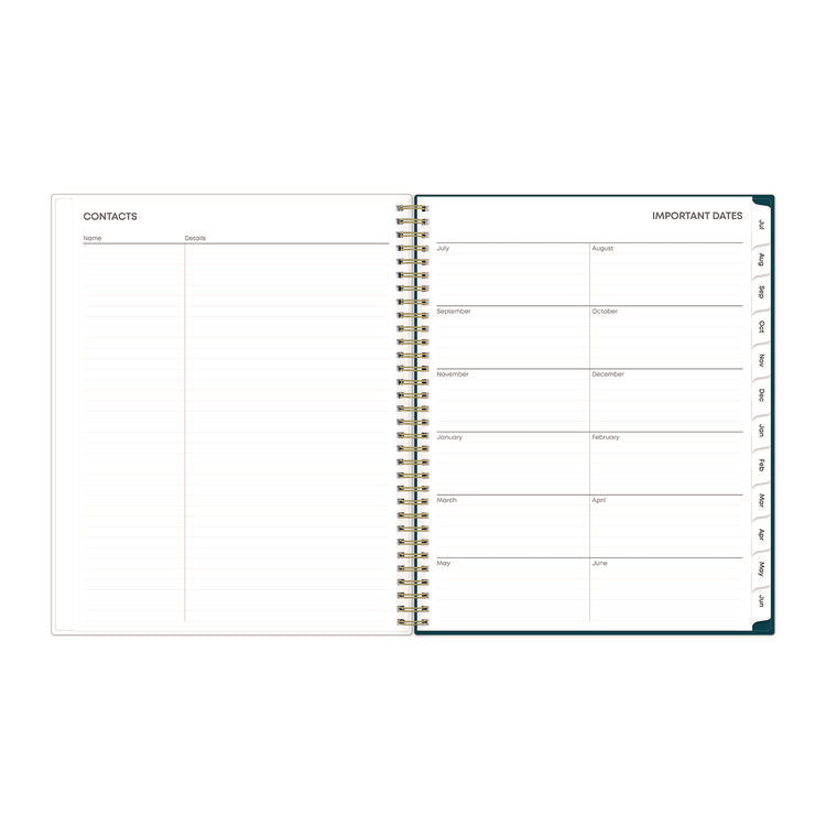 Greta Academic Year Weekly/Monthly Planner, Floral Artwork, 11.5 x 8, Green Cover, 12-Month (July-June): 2025 to 2026