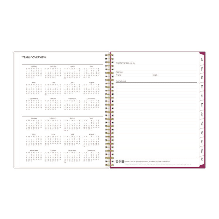 Mahalo Academic Year Create-Your-Own Cover Weekly/Monthly Planner, Floral Artwork, 11 x 8.5, 12-Month (July-June): 2025-2026