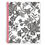 Analeis Create-Your-Own Cover Weekly/Monthly Planner, Floral, 11 x 8.5, White/Black/Coral, 12-Month (July to June): 2025-2026