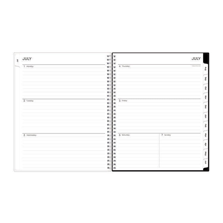 Analeis Create-Your-Own Cover Weekly/Monthly Planner, Floral, 11 x 8.5, White/Black/Coral, 12-Month (July to June): 2025-2026