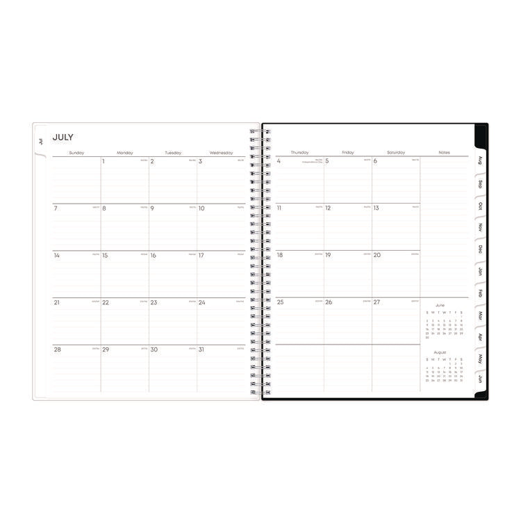 Analeis Create-Your-Own Cover Weekly/Monthly Planner, Floral, 11 x 8.5, White/Black/Coral, 12-Month (July to June): 2025-2026