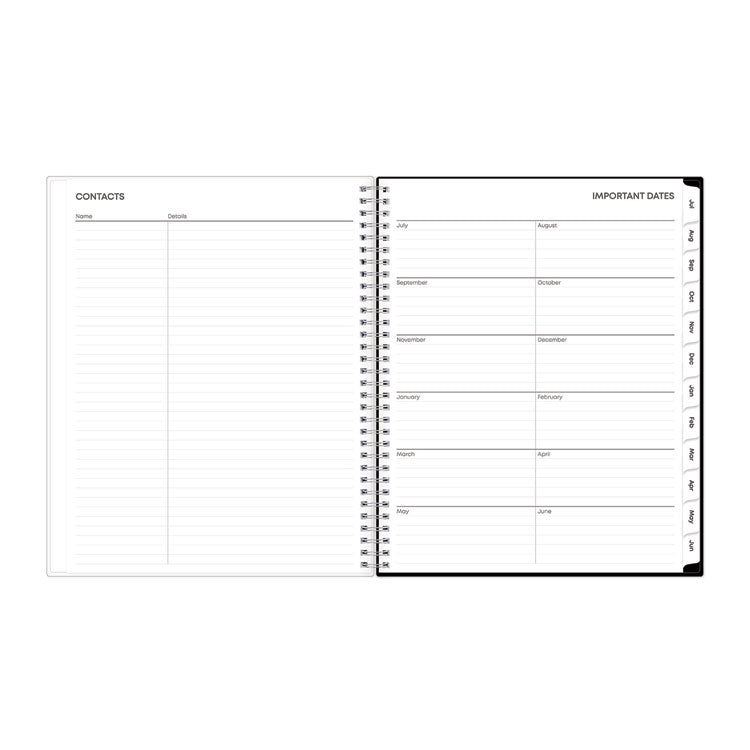 Analeis Create-Your-Own Cover Weekly/Monthly Planner, Floral, 11 x 8.5, White/Black/Coral, 12-Month (July to June): 2025-2026