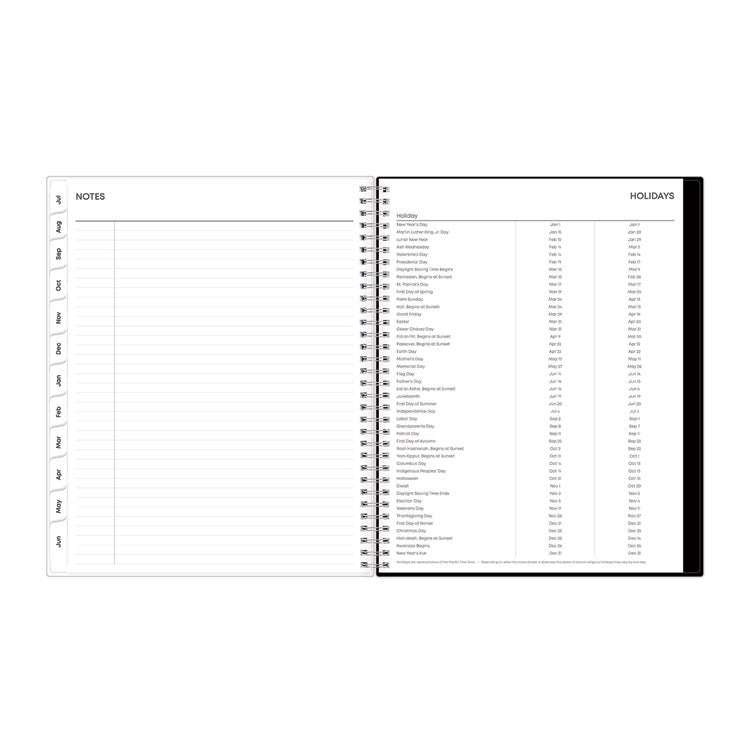 Analeis Create-Your-Own Cover Weekly/Monthly Planner, Floral, 11 x 8.5, White/Black/Coral, 12-Month (July to June): 2025-2026