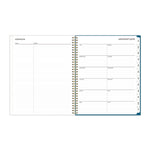 Bakah Blue Academic Year Weekly/Monthly Planner, Floral Artwork, 11 x 8.5, Blue/White Cover, 12-Month (July-June): 2025-2026