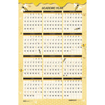 100% Recycled Academic Honeycomb Laminated Wall Calendar, 24 x 37, Tan/Yellow Sheets, 12-Month (July-June): 2024 to 2025